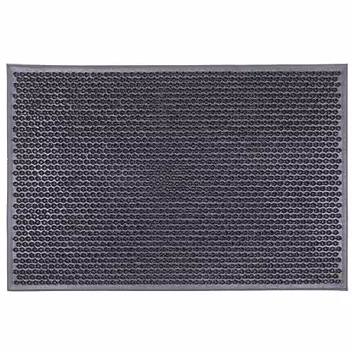 Nicola Spring Heavy Duty Rubber Door Mat, Black, W: 60 cm, D: 40 cm, H: 1 cm