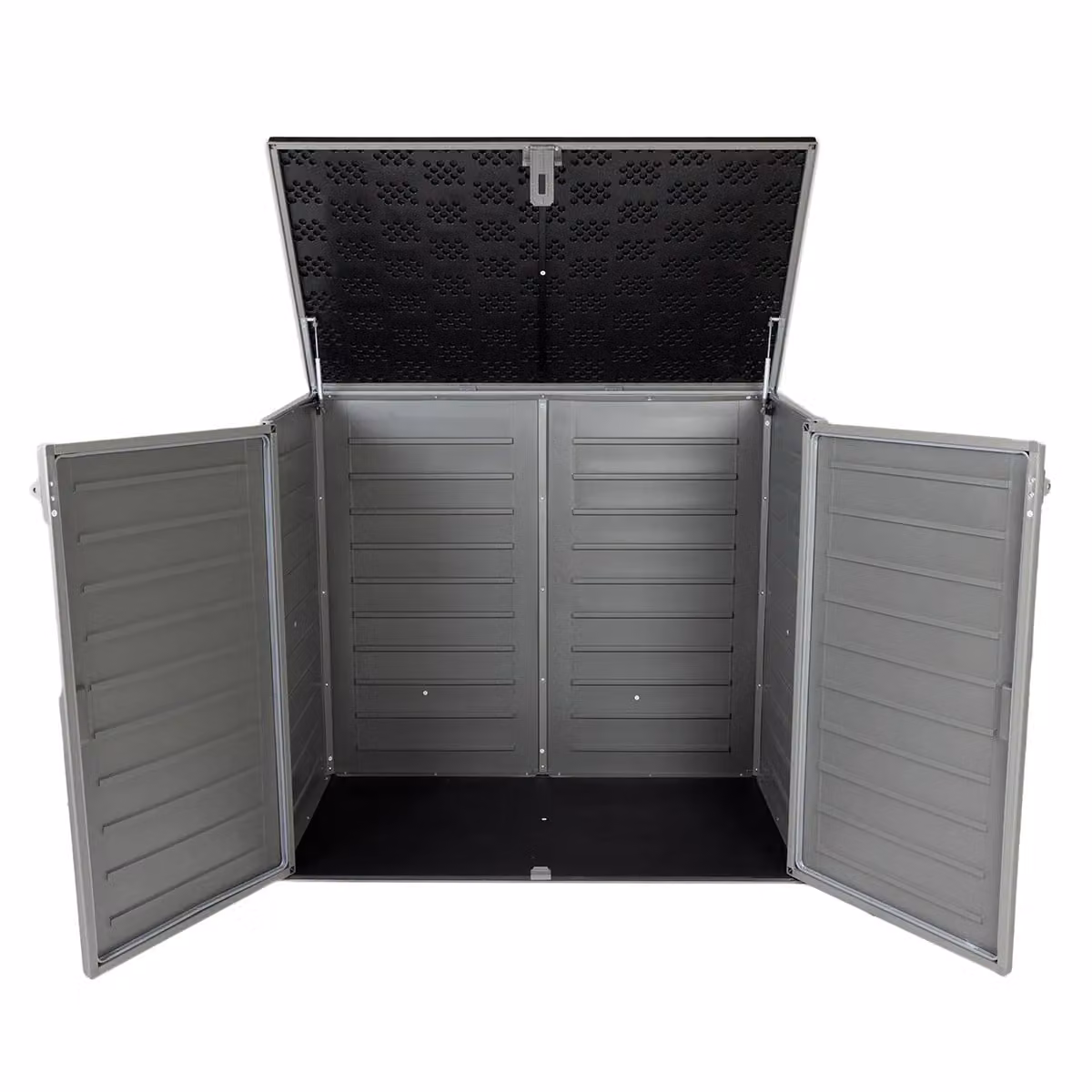 Charles Bentley 1170L Outdoor Garden Storage Cabinet, Grey and Black, W/D/H: 140 x 124.5 x 82 cm – 2