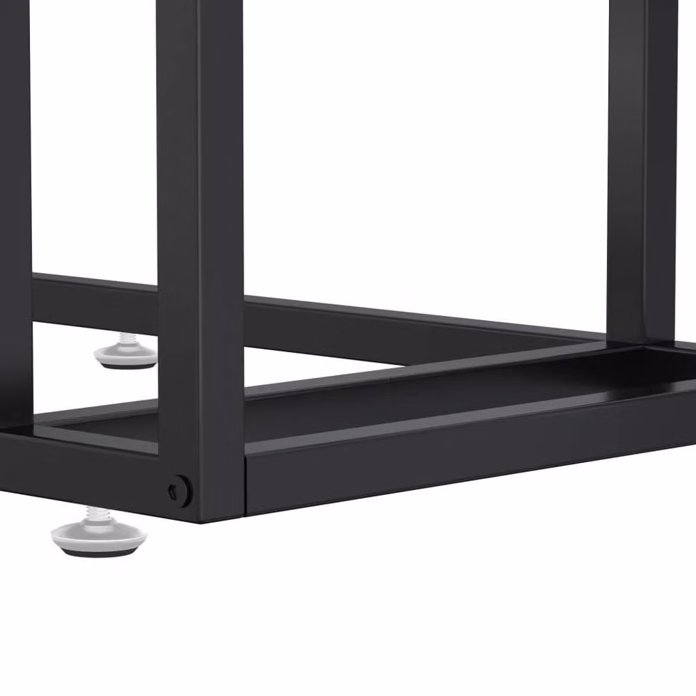 Berkfield Home Modern Black Marble Computer Side Table with Tempered Glass, W/D/H: 50 x 35 x 65 cm – 5