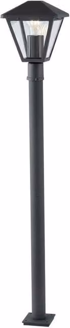 Netlighting PRISMA Anthracite Outdoor Bollard, Black, H 100 cm x W 16 cm, IP44 Dimmable Garden Floor Light