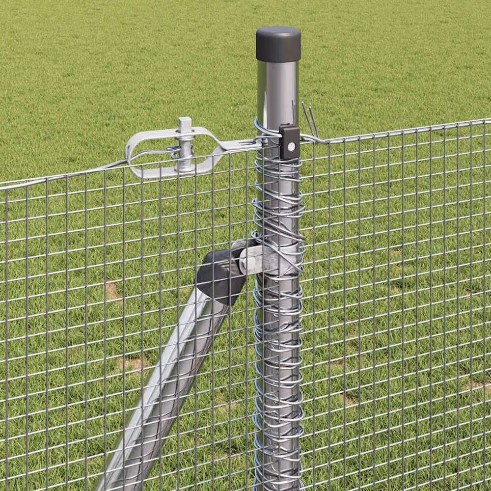 vidaXL Berkfield Home Modern Fence Post Set of 2, Galvanised Steel, Silver, H: 1 m, W: 10 cm – 3