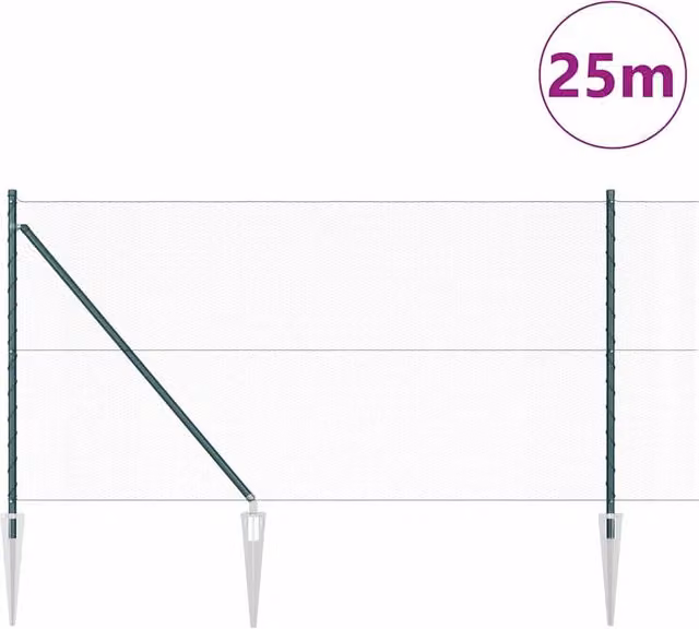 Berkfield Home Green Fencing Set of 2, Forest Green Powder-Coated Steel, H: 1 m x W: 25 m