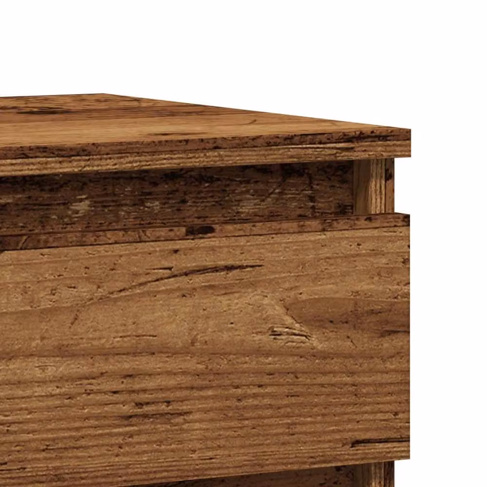 Berkfield Home Modern Bedside Cabinet in Brown Old Wood, W/D/H: 40 x 35 x 50 cm – 7