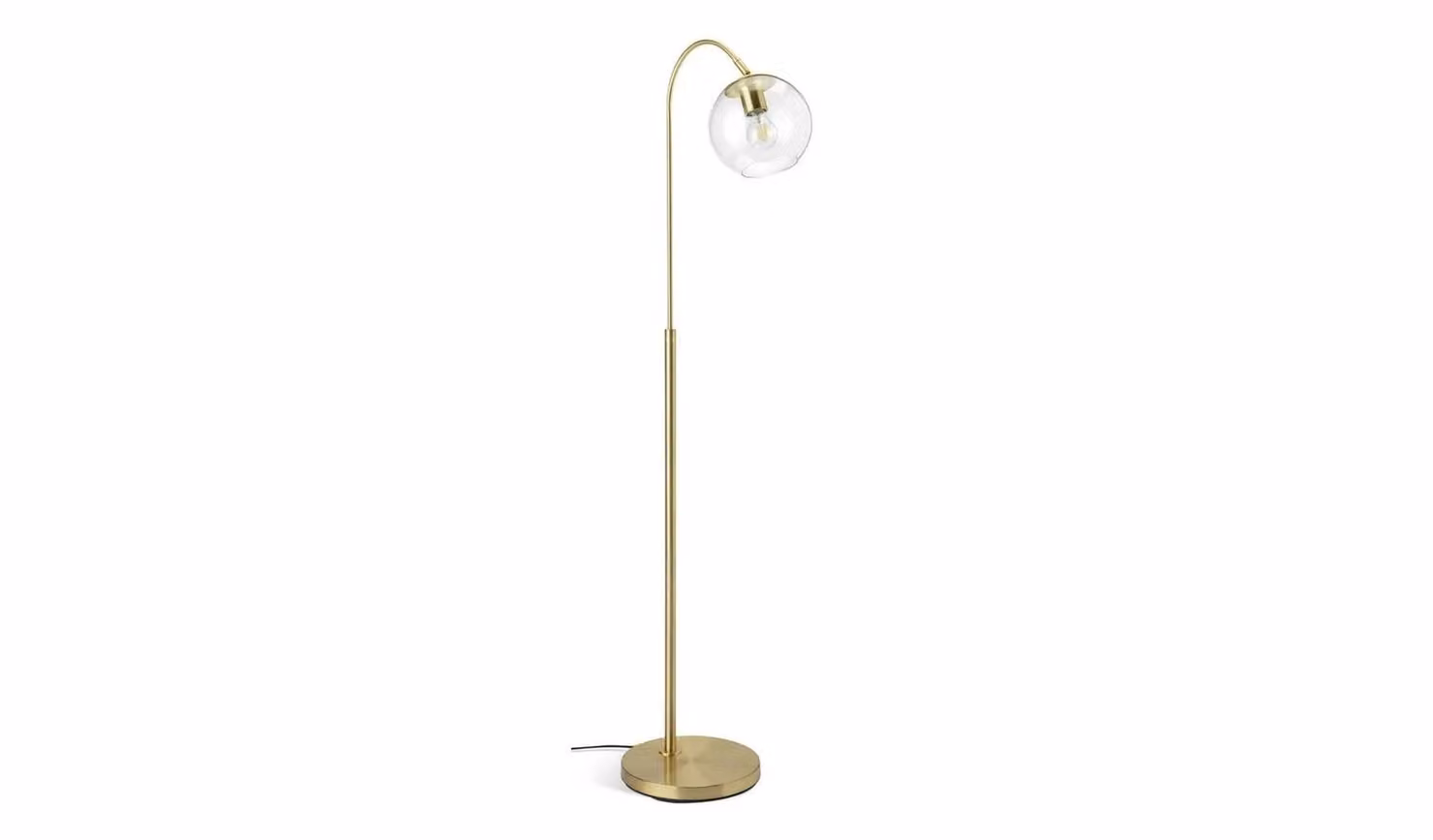 Habitat Modern Adjustable Glass and Metal Floor Lamp in Gold/Brass