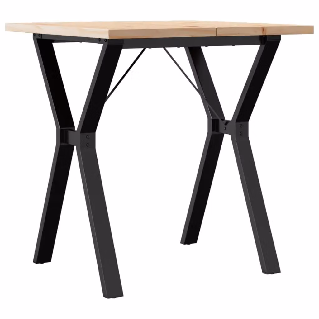 Berkfield Home Rustic Square Dining Table in Brown Solid Pine and Steel, W/D/H: 70 x 70 x 75.5 cm – 2