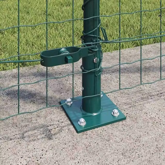 vidaXL Set of 52 Green Square Fence Posts in Concrete and Steel, W/D/H: 3.2 x 3.2 x 68.5 cm
