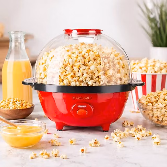 Marco Paul Home Hot Air Popcorn Making Machine in Red – 1