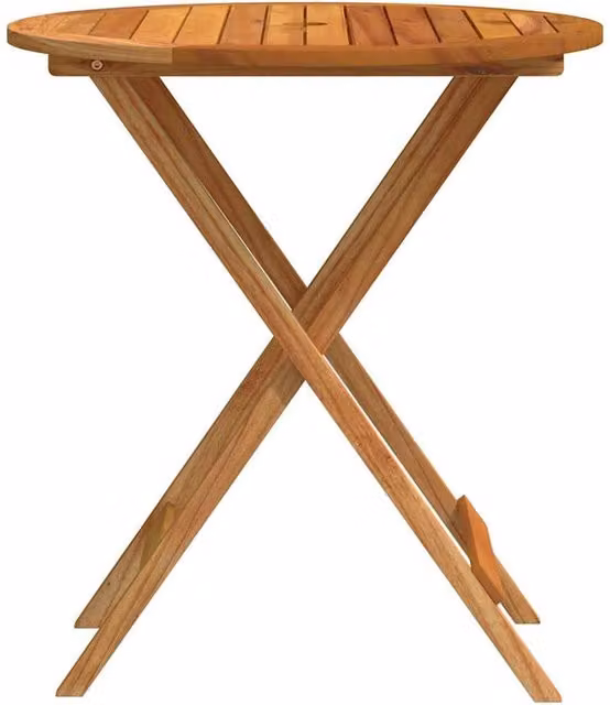 Berkfield Home Elegant Folding Garden Table in Brown Solid Eucalyptus Wood, Diameter: 60 cm, Height: 75 cm