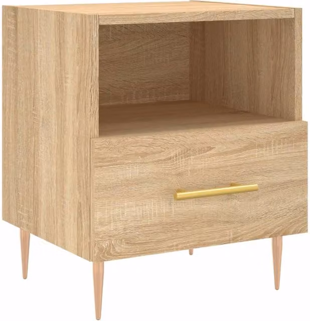 Berkfield Home Bedside Cabinet in Sonoma Oak Brown, W: 40 cm, D: 35 cm, H: 47.5 cm – 1