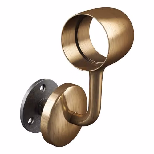 Rothley Antique Brass Staircase Handrail Connecting Wall Bracket