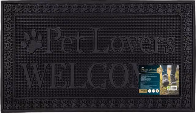 JVL Fauna Lovers Black Rubber Scraper Doormat