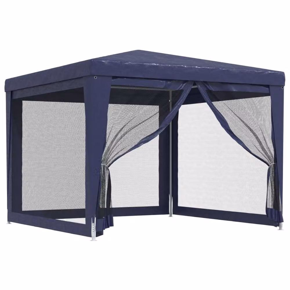 Berkfield Home Party Tent with 4 Mesh Sidewalls, Blue, W: 300 cm, D: 300 cm, H: 246 cm – 3