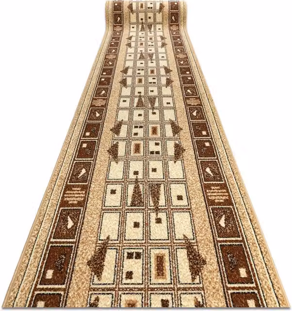 RugsX Bcf Jetta Geometric Runner in Beige, W/D/H: 64 x 180 cm – 1