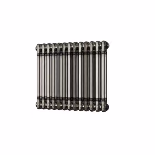 UK Radiators Horizontal Raw Metal 2 Column Radiator in Silver, H: 50.0 cm x W: 59.2 cm – 2
