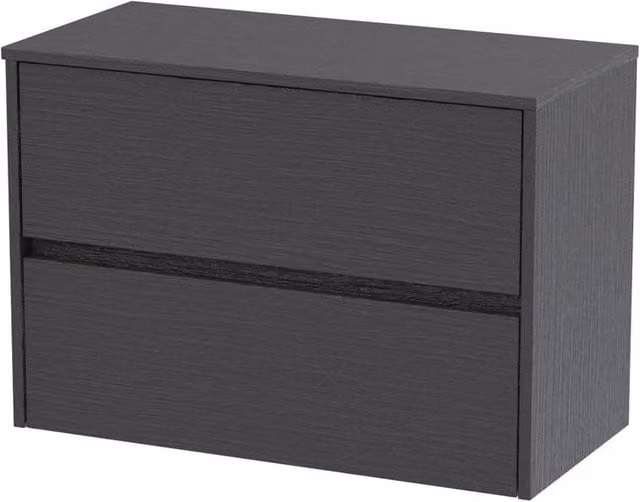Balterley Chartley 2 Drawer Wall Hung Bathroom Vanity Unit, Graphite Grey, Width: 80 cm