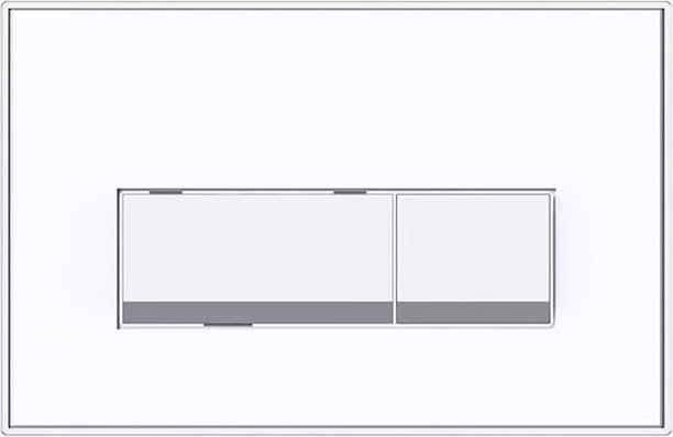 Nes Home White Glass Dual Flush Flush Mounted Flushplate W: 28.8 cm x H: 29 cm