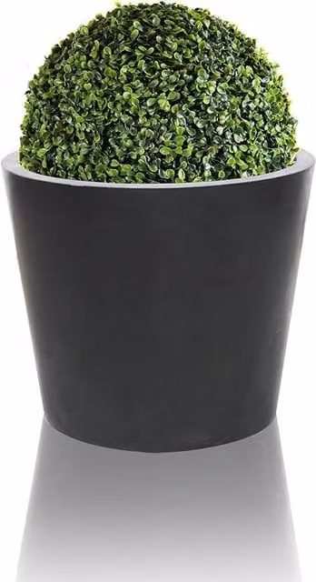 Primrose Black Polystone Round Patio Garden Planter Tub, Diameter: 50 cm