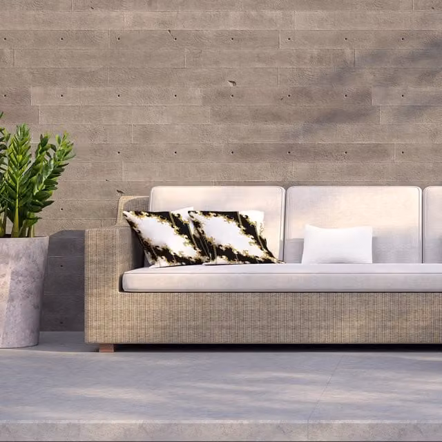 Andrew Lee Baroque Square Outdoor Cushion in Yellow and White, 60 x 60 cm