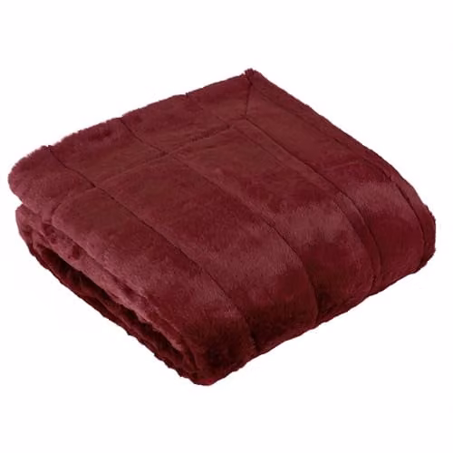 Paoletti Empress Faux Fur Throw in Red, W/D/H: 130 x 180 cm