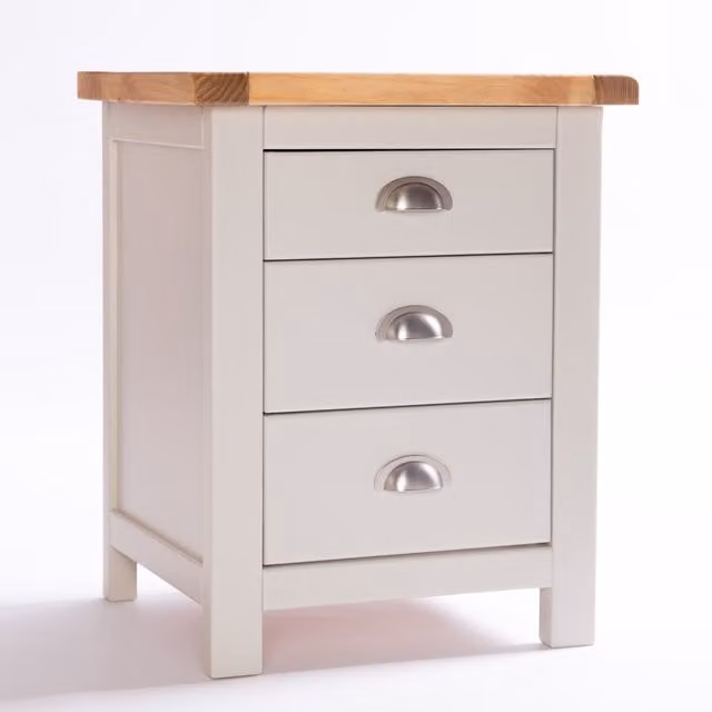 Cabinet Bits Argenta 3 Drawer Bedside Cabinet in Grey