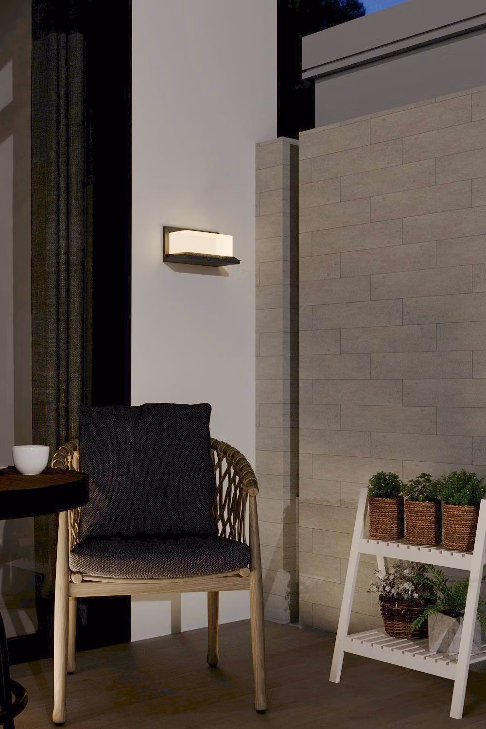 Garden Sanctuary Black Rectangular IP65 Waterproof Outdoor LED Wall Light with Warm White Accent – 2