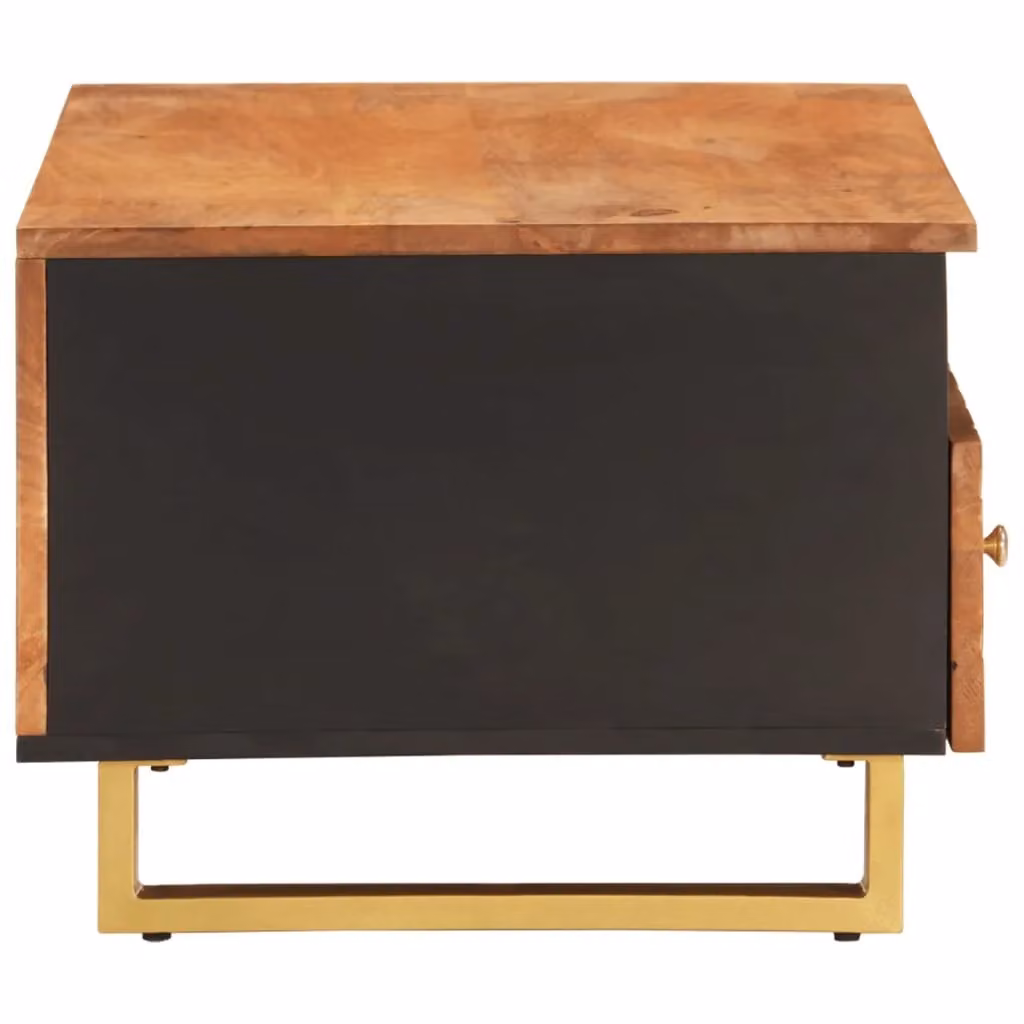Berkfield Home Mango Wood Coffee Table in Brown and Black, W: 80 cm, D: 54 cm, H: 40 cm – 3