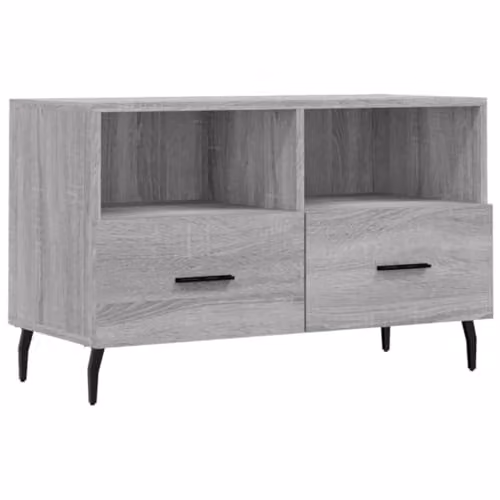 vidaXL Industrial TV Cabinet in Grey Sonoma Finish with Iron Legs, W/D/H: 80 x 36 x 50 cm