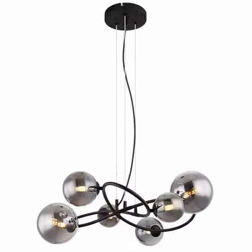 Netlighting Riha Globe Pendant Light in Black with Smoked Glass, Height: 120 cm, Width: 58.8 cm – 6