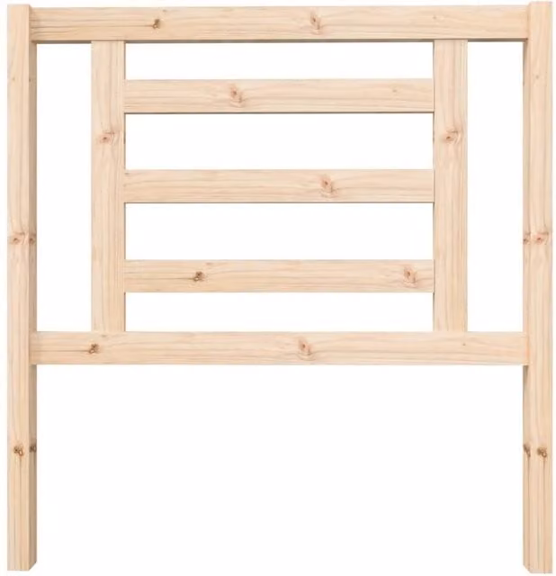 Berkfield Home Beautiful Solid Wood Pine Bed Headboard in Beige, W/D/H: 96 x 4 x 100 cm