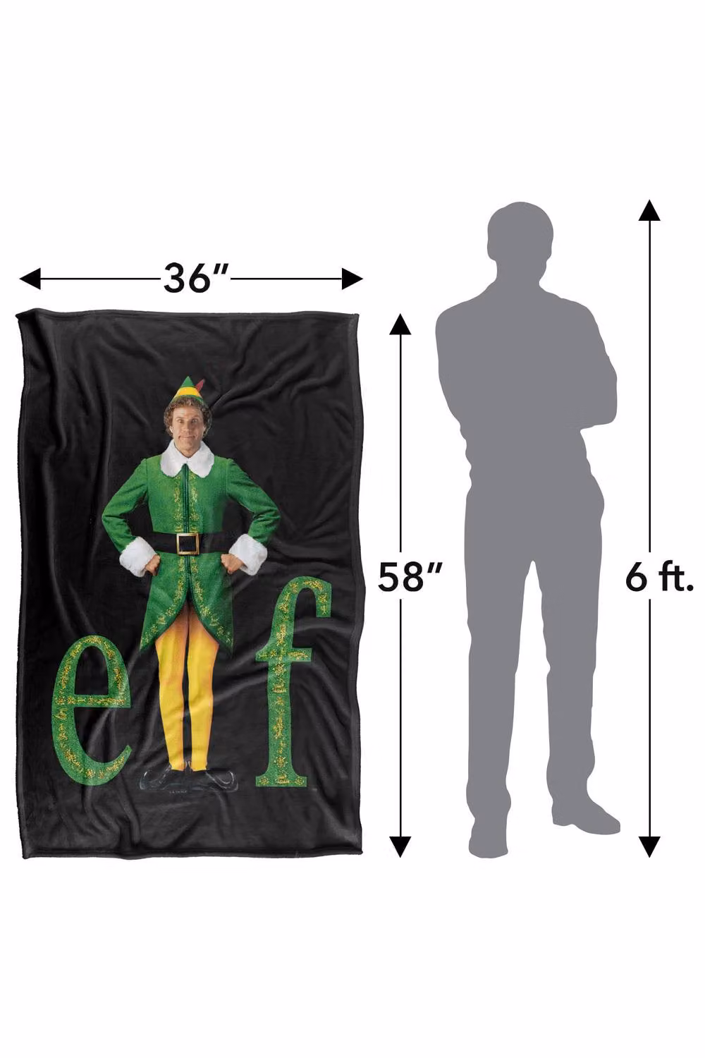 Warner Bros. Elf Large Multicolour Silky Touch Super Soft Fluffy Polyester Throw Blanket – 3