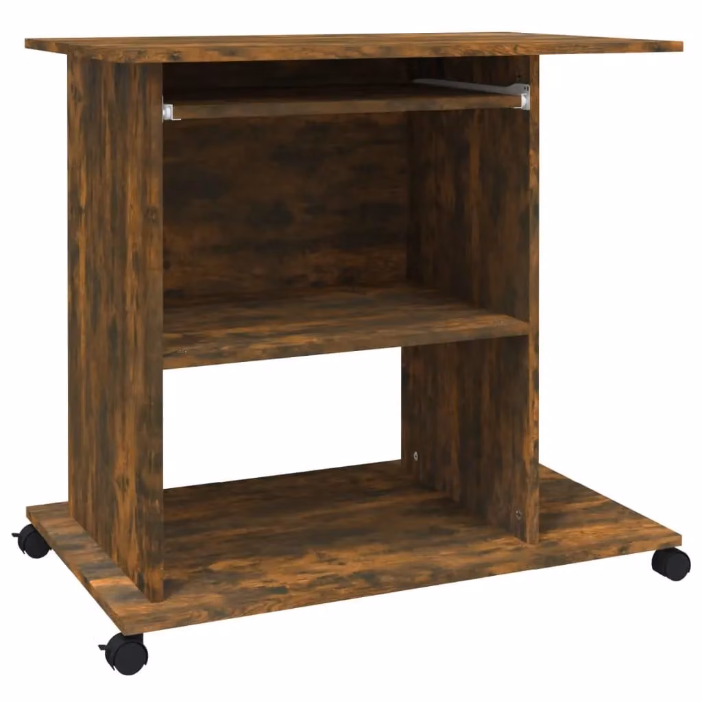 Berkfield Home Computer Desk in Smoked Oak Brown, W/D/H: 80 x 50 x 75 cm – 2