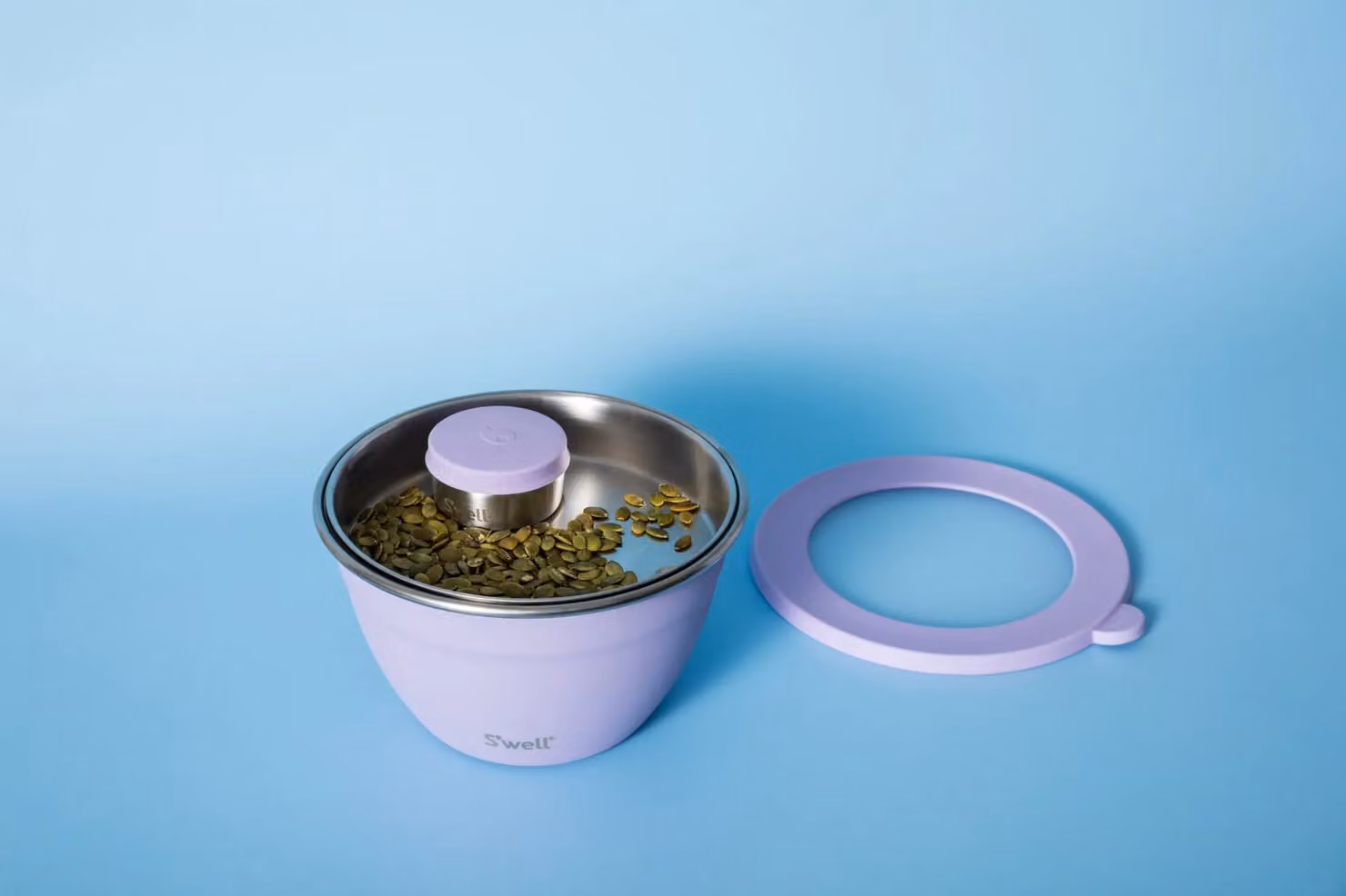 S'well Stainless Steel Salad Bowl Kit in Purple and Pink, 1.9 l, Leakproof and Dishwasher Safe – 3