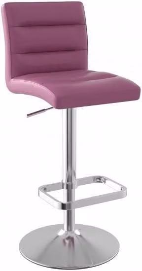 netfurniture Swank Adjustable Swivel Bar Stool in Purple Synthetic Leather with Metal Base