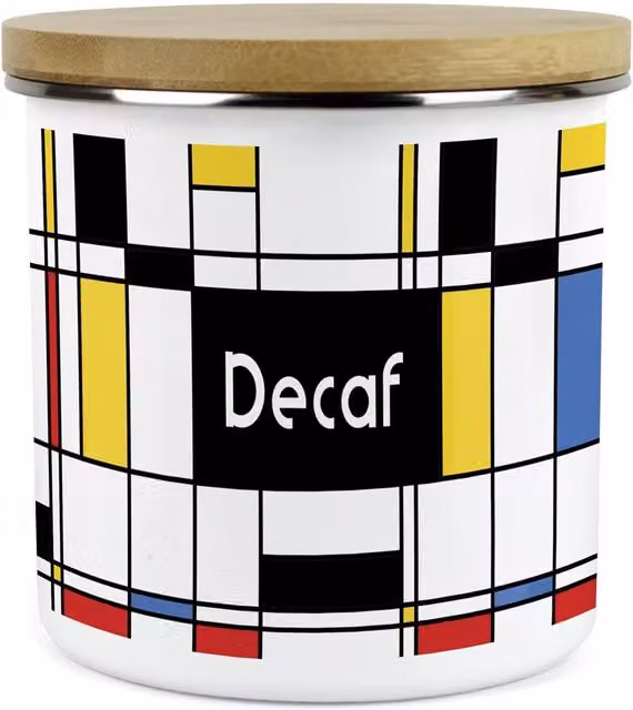Purely Home Retro Design Ceramic Kitchen Storage Canister in White and Multicolour