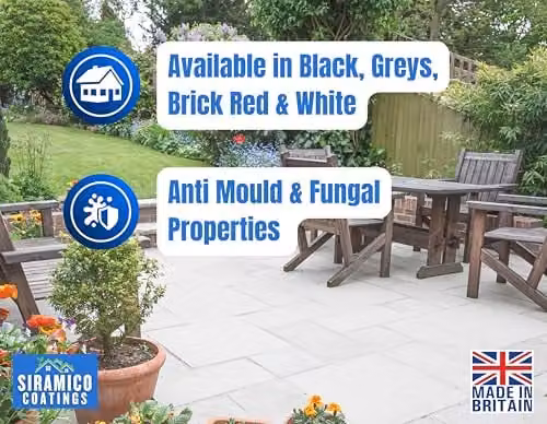 Siramico Coatings The Patio Paint in Light Grey, 5 Litre Water-Based UV Resistant Coating for Patios and Walkways – 6