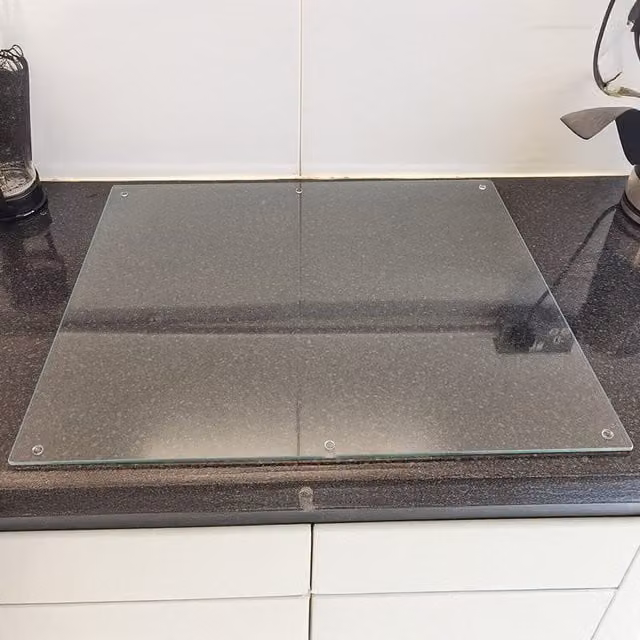 DEENZ Transparent Tempered Glass Square Hob Cover Plate Worktop Saver