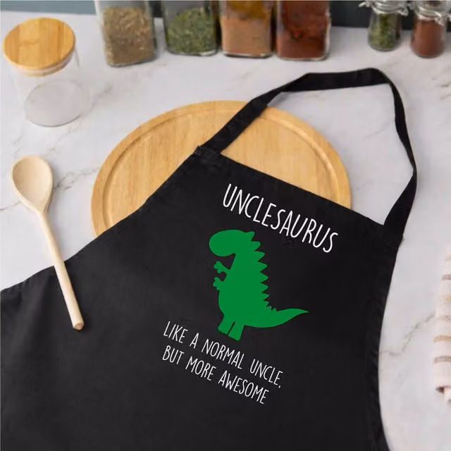 60 Second Makeover Uncle Dinosaur Apron in Black