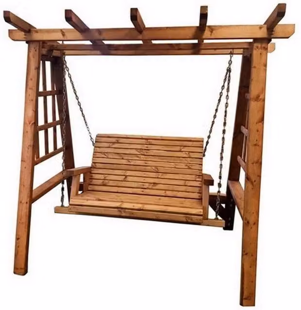 Churnet Valley Garden Furniture Ltd 2 Seat Valley Swing Seat in Brown with Weatherproof Cushions