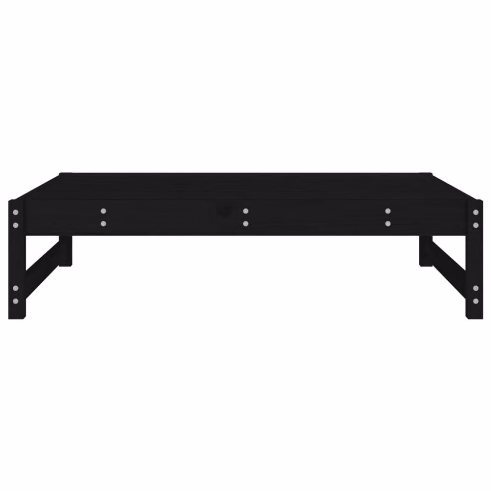 Berkfield Home Rustic Black Pine Garden Footstool with Cushions – 4