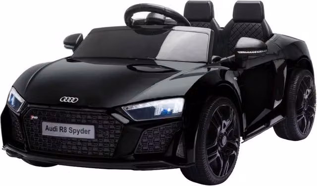OutdoorToys Licensed Audi R8 Spyder 12V Childrens Electric Ride On Car with Light and Sound, Black