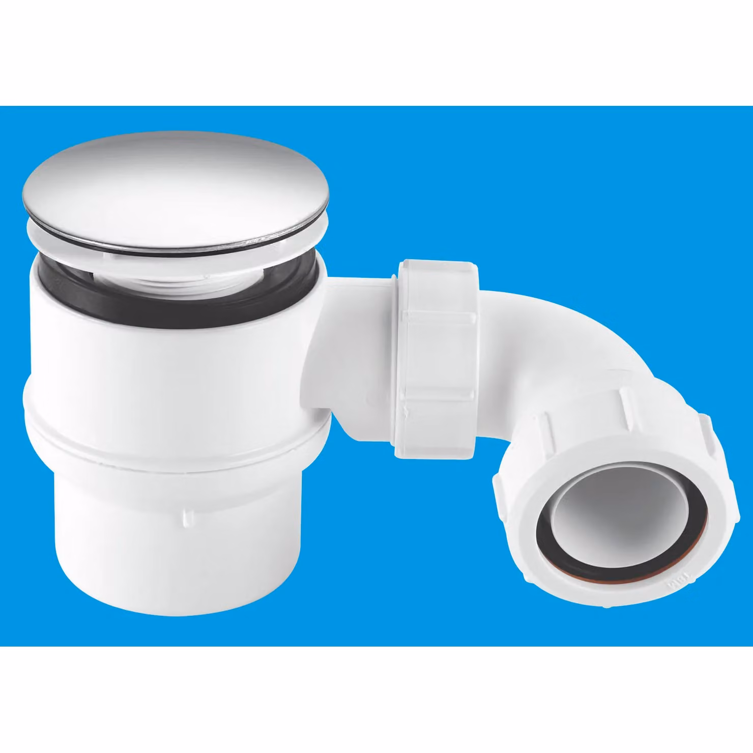 McAlpine White and Silver Plastic Shower Trap with 1.5 inch Universal Outlet – 2