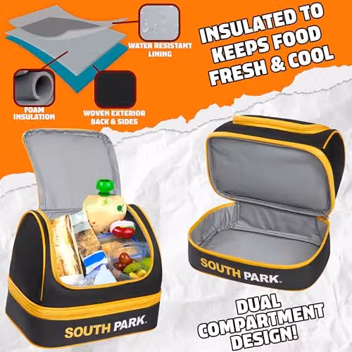 Get Trend South Park Insulated Dual Compartment Lunch Bag in Black – 4