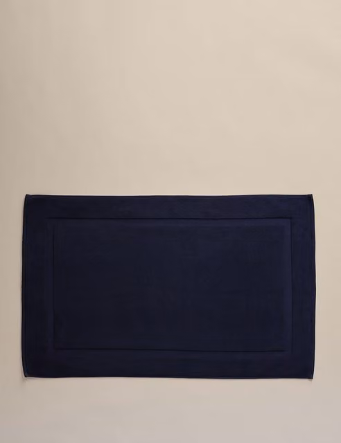 M&S Luxury Egyptian Cotton Navy Blue Non-Slip Rectangular Bath Mat