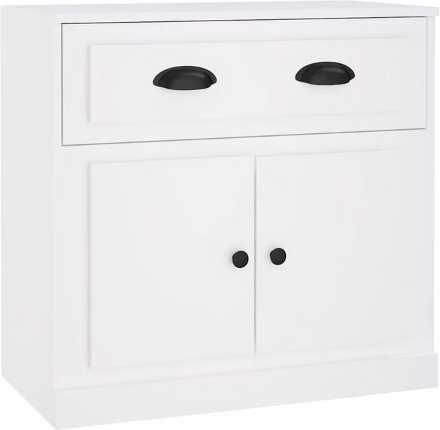 Berkfield Home Classic Sideboard in White, W/D/H: 70 x 35.5 x 67.5 cm