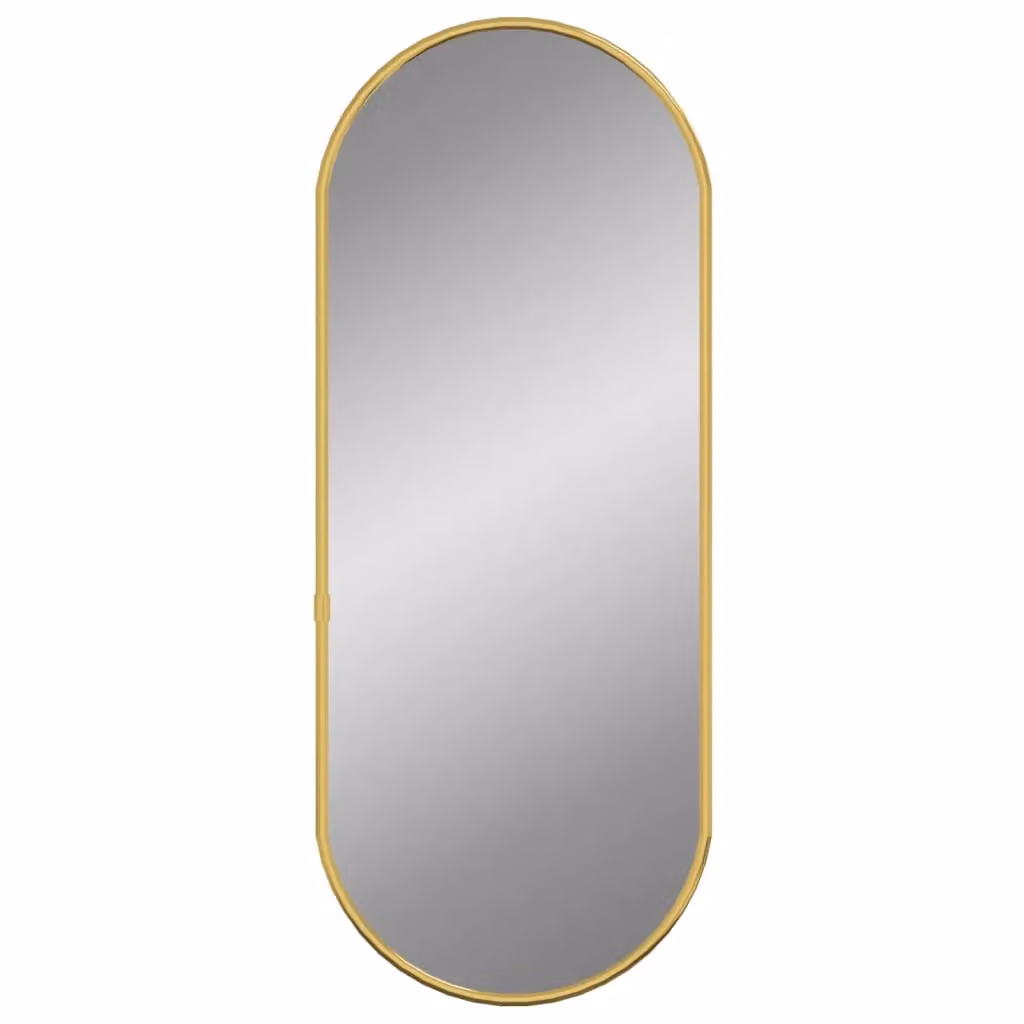 Berkfield Home Oval Wall Mirror in Gold, W: 50 cm, H: 20 cm – 1