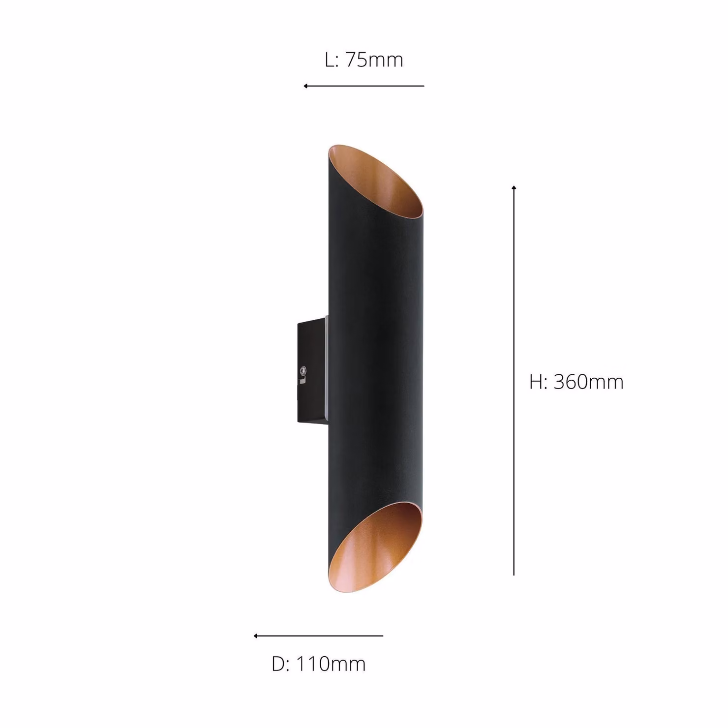 Eglo Agolada Modern Metal IP44 Integrated LED Outdoor Wall Light in Black and Copper – 3