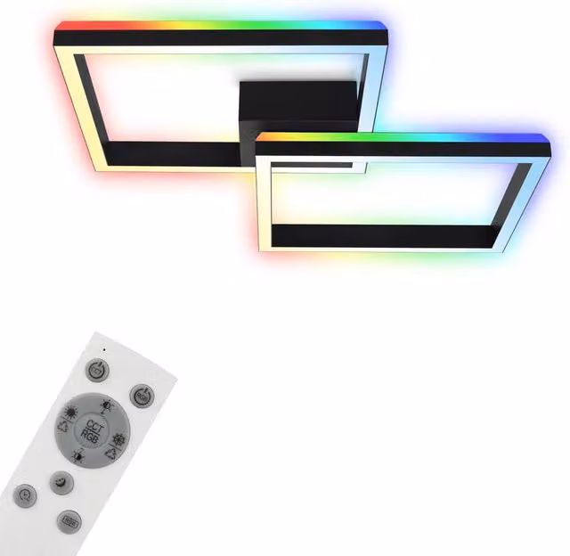 Briloner Black RGBW LED Ceiling Light with Remote Control and Timer for Childrens or Gaming Rooms