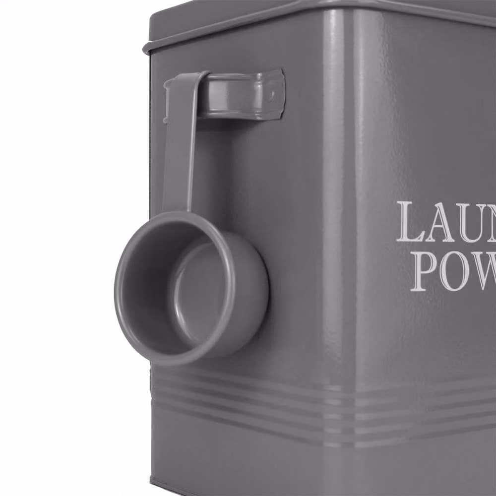 EONLION Laundry Powder Storage Tin with Scoop, Grey – 3