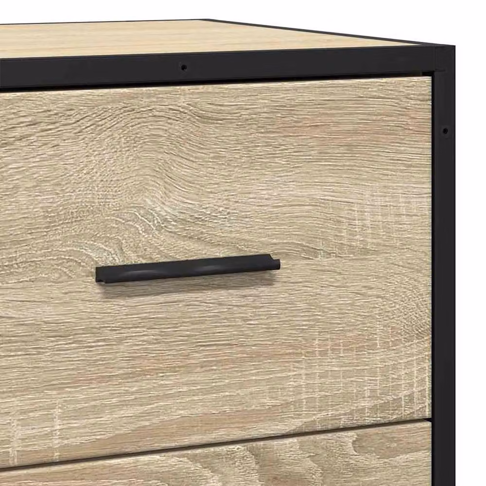 Berkfield Home Sonoma Oak Sideboard in Light Tan Beige, W/D/H: 68 x 35 x 76 cm – 5