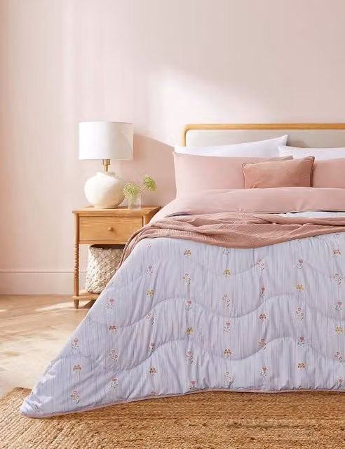 Nightlark Vintage Striped Microfibre Duvet and Pillowcase Set in White